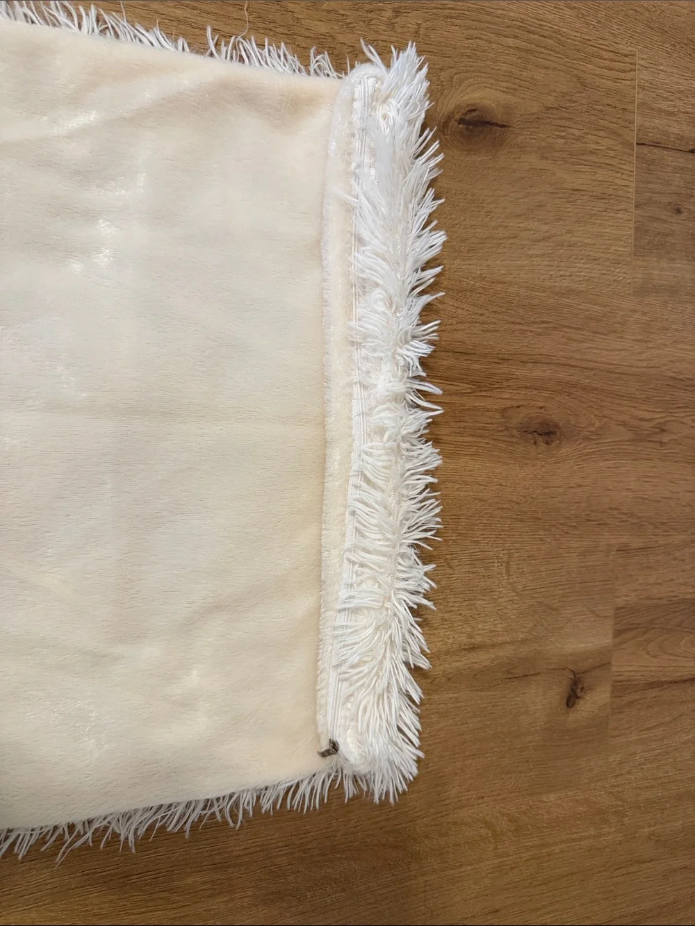 SHEIN Cream Shag Accent Pillow Cover